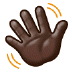 👋🏿 waving hand: dark skin tone display on Samsung